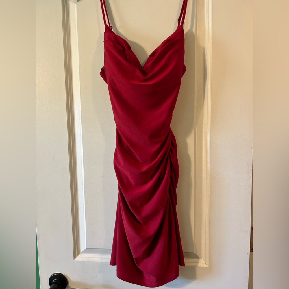 Red backless dress, size 0, great for homecoming!